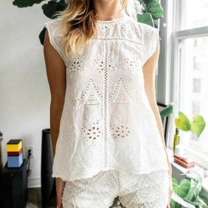 Hope Horizon Langley Casual White Blouse with Eyelet Feature